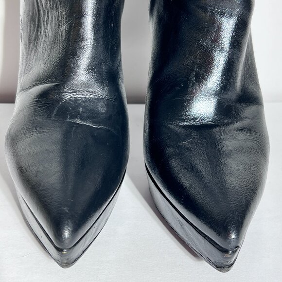 Stuart Weitzman Mizzip Black High Heel Platform Bootie Sz 7.5 - Picture 4 of 13